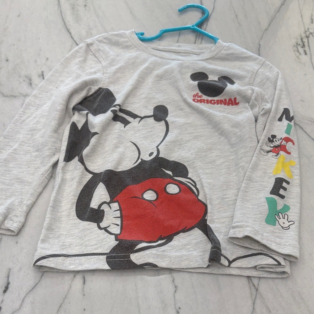 Disney Mickey Mouse Long Sleeve Gray Shirt
